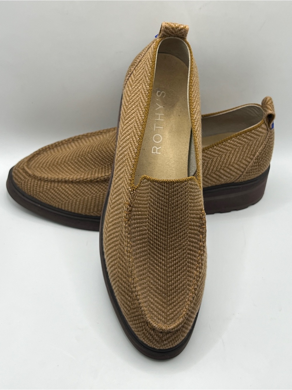 Rothy's The Lug Loafer in the Teak Herringbone colorway 7.5